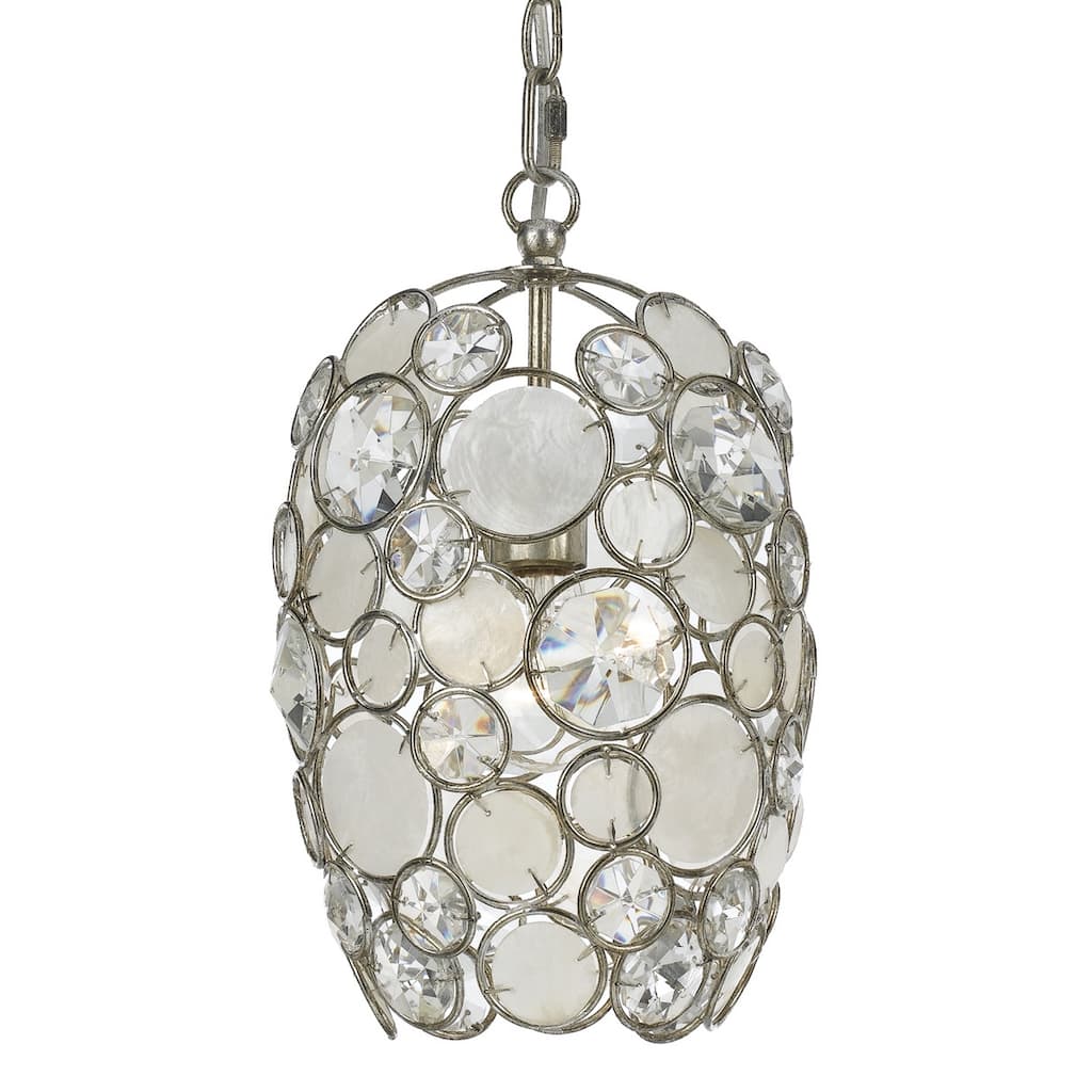 Palla 1 Light Antique Silver Mini Chandelier - 8.5'' W x 13.75'' H