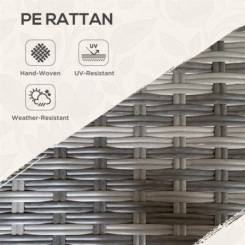 Outsunny Rattan Coffee Table,Wicker Side Table,Outdoor End Table