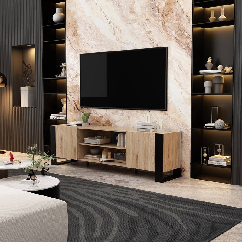 Living Room Essential: 68.9" TV Stand Optional Electric Fire Feature