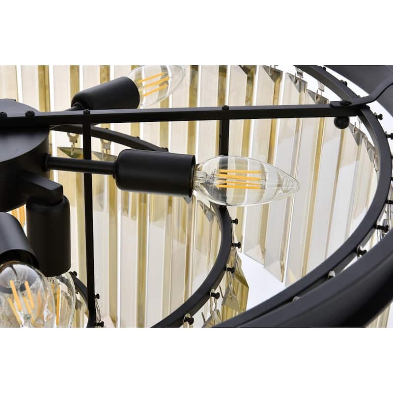 Royce Edge 9-Light Matte Black Chandelier