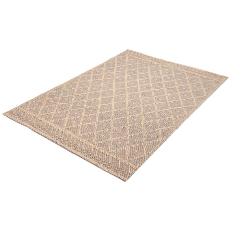 ECARPETGALLERY Braid weave Sienna Taupe Wool Rug - 6'0 x 8'9