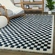 preview thumbnail 29 of 43, Covey Plush Checkered Thick Shag Area Rug 5'3" x 7' - Navy