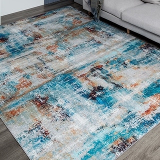 Abstract Blue Area Rug - Bed Bath & Beyond - 32043647