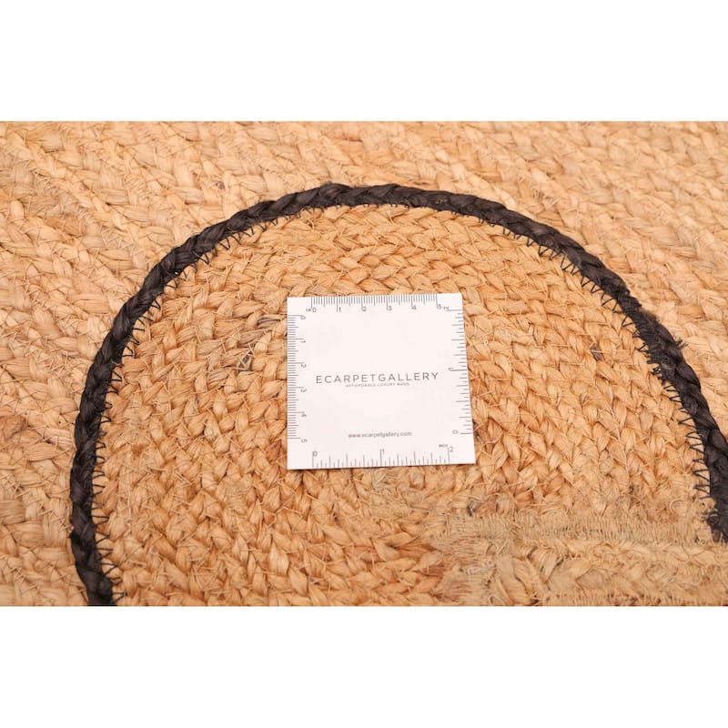 ECARPETGALLERY Braided Weave Palas Denizli Tan Jute Rug - 4'7 x 6'5