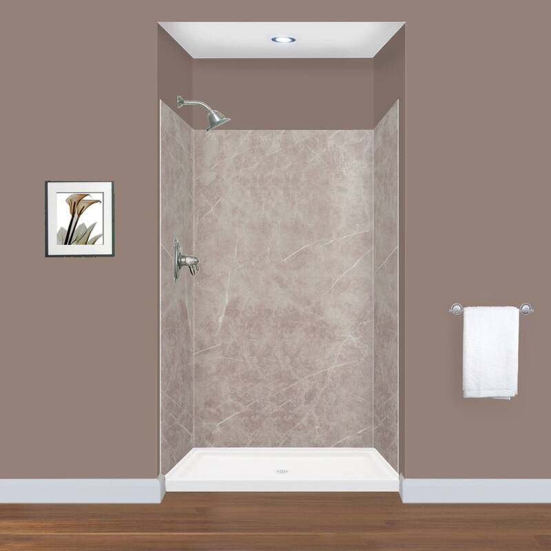 Transolid Expressions 36-in X 48-in X 72-in Glue to Wall Shower Walls - 48" x 36" x 72" - 48" x 36" x 72"
