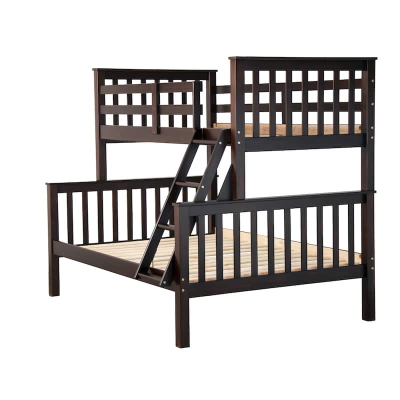 100% Solid Wood Mission Twin Over Full Bunk Bed by Palace Imports