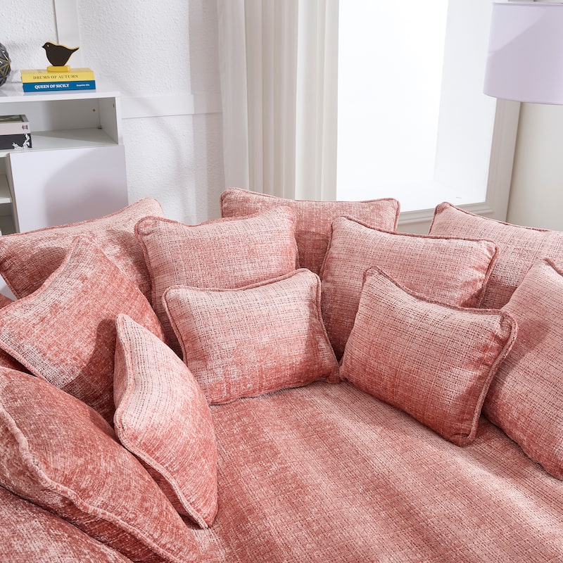 Comfortable Oversized Double Loaf High Back Round Sofa Bed with Armrests