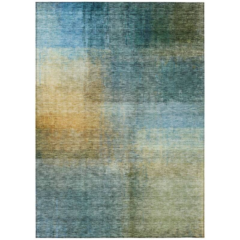 HomeRoots Abstract Transitional Rectangle Outdoor Rug