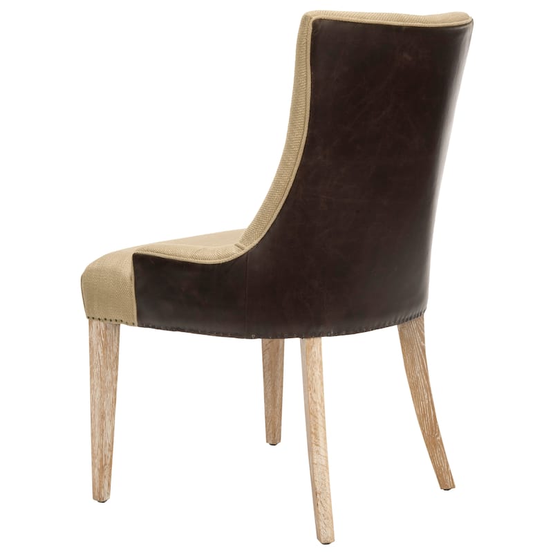 SAFAVIEH Brittney Beige Linen Dining Chair - 22" x 24.8" x 36.4" - 22"Wx25"Dx36"H