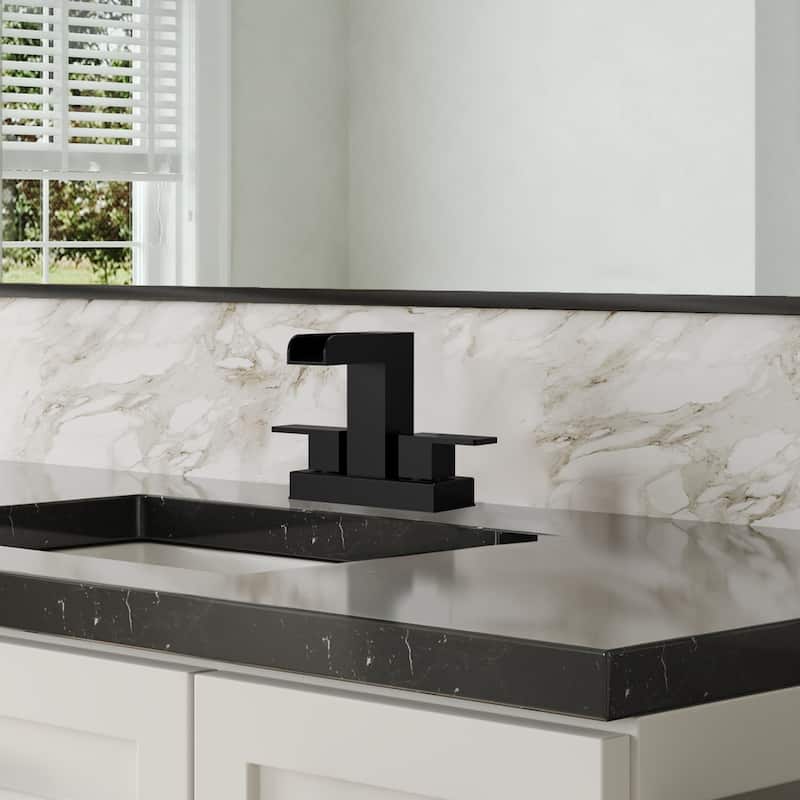 2/3 Hole Deck Mount Waterfall Sink Faucet with Dual Handles Open Spout Design
