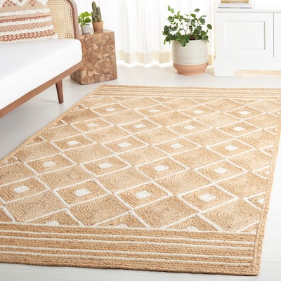 SAFAVIEH Handmade Natural Fiber Karis Farmhouse Boho Geometric Jute