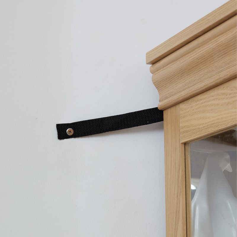 Lighted Glass Curio Display Cabinet,Glass Storage Cabinet Wood Frame Toy Display, Pantry light bulb included