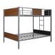 preview thumbnail 17 of 25, Full-over-Full Bunk Bed Modern Style Steel Frame Bunk Bed with Safety Rail, Built-in Ladder for Bedroom