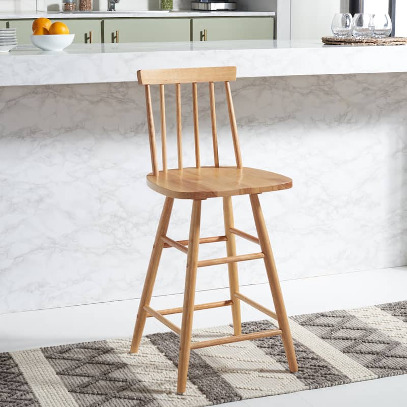 SAFAVIEH Nanie Wood 25-inch Counter Stool - 17 In. W x 17 In. D x 38 In. H - 17Wx17Dx38H