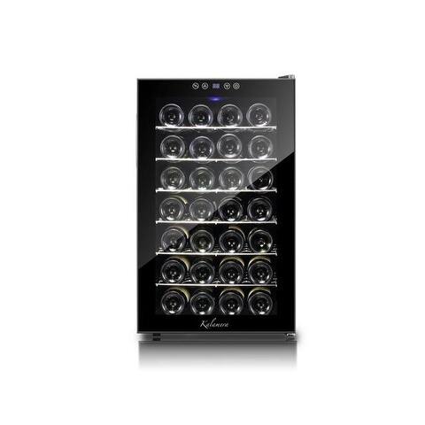 Shop Kalamera Wine Cooler Kr 28ajp 28 Bottle Freestanding Wine Refrigerator With Electronic Control Panel Overstock 12180883