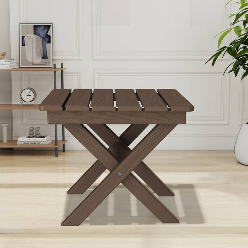 Outdoor Patio HDPE Foldable Side Table, Waterproof & Weather Resistant
