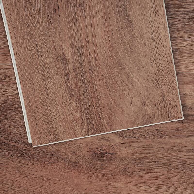 Interlocking Vinyl Floor Tiles Easy for Home Decor - Brown