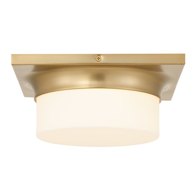 Aura 10" Antique Brass LED Flush Mount Ceiling Light