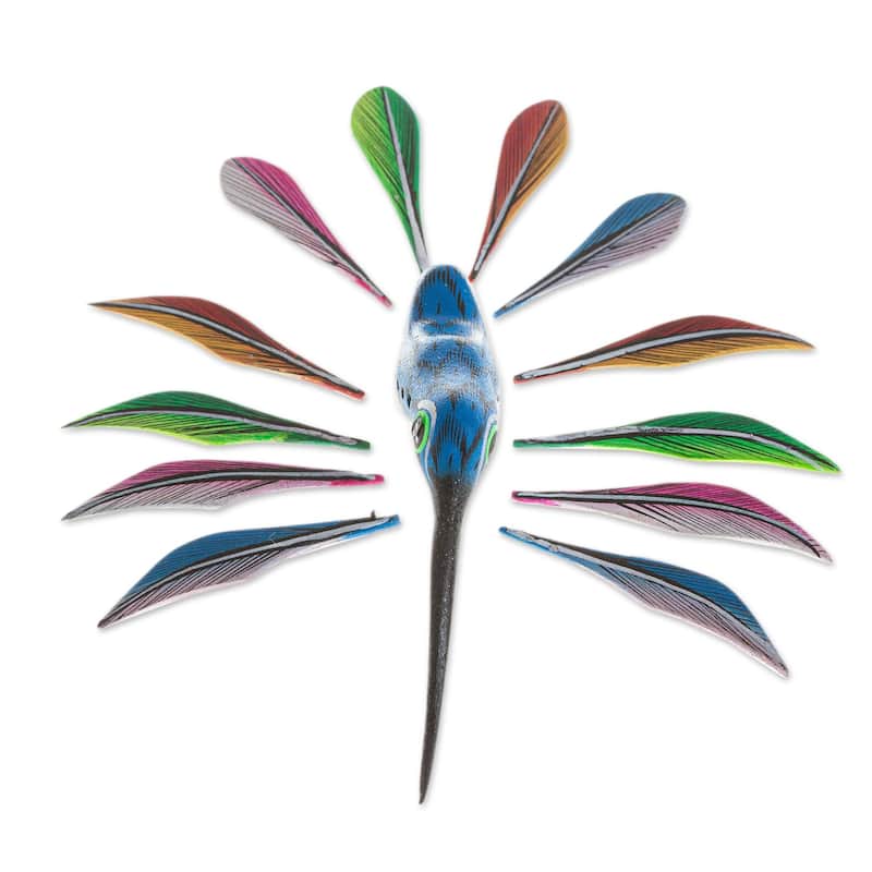 Novica Handmade Hungry Hummingbird Wood Alebrije Sculpture