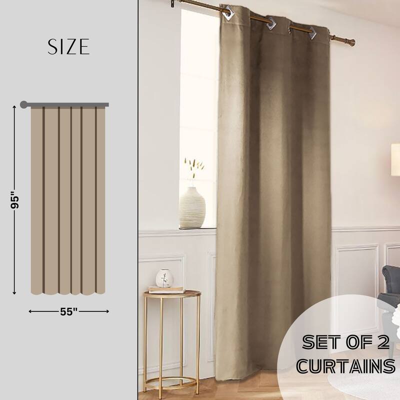 Luxurious Suede Extra Wide Window Curtain Elegant Soft Texture Drapery
