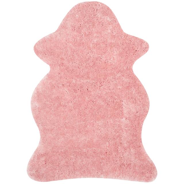 SAFAVIEH Handmade Arctic Shag Guenevere 3-inch Extra Thick Rug - 5' x 8' Scallop - Pink