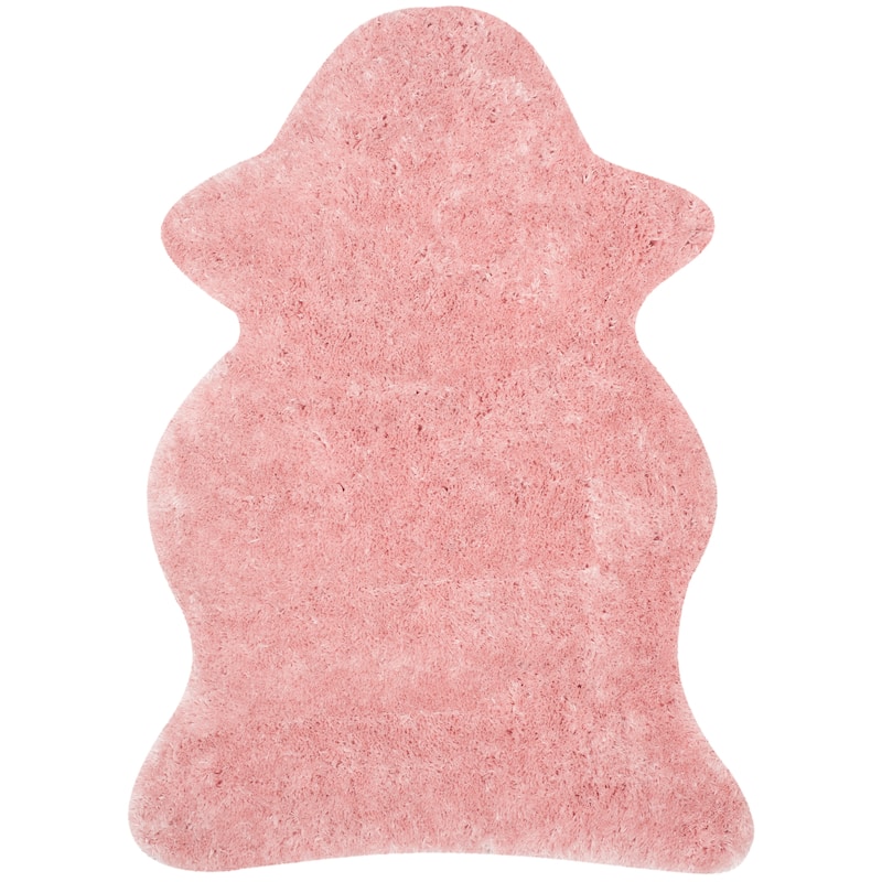 SAFAVIEH Handmade Arctic Shag Guenevere 3-inch Extra Thick Rug - 5' x 7' Scallop - Pink