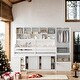 preview thumbnail 17 of 30, Full Size Wooden Loft Bed Big Storage With Under-Bed Desk,2 Spacious Drawers,Shelves,2 Storage Compartments White