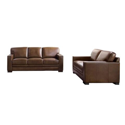 Abbyson Blake 2 Piece Top Grain Leather Sofa Set