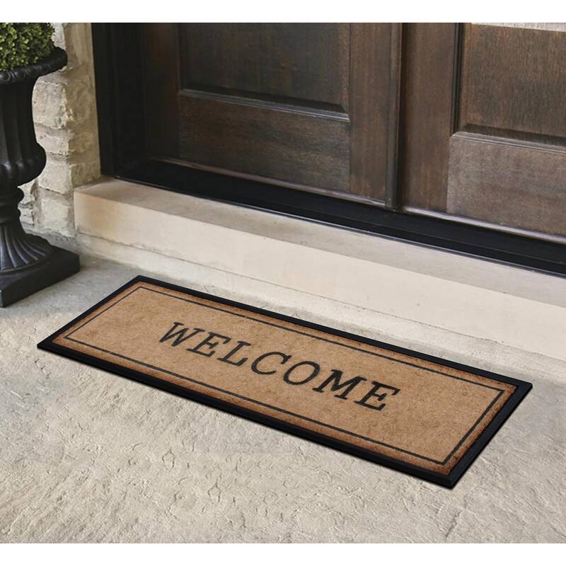 A1HC Natural Rubber and Coir Thick Heavy Duty Non Slip Doormat 18" X 48"