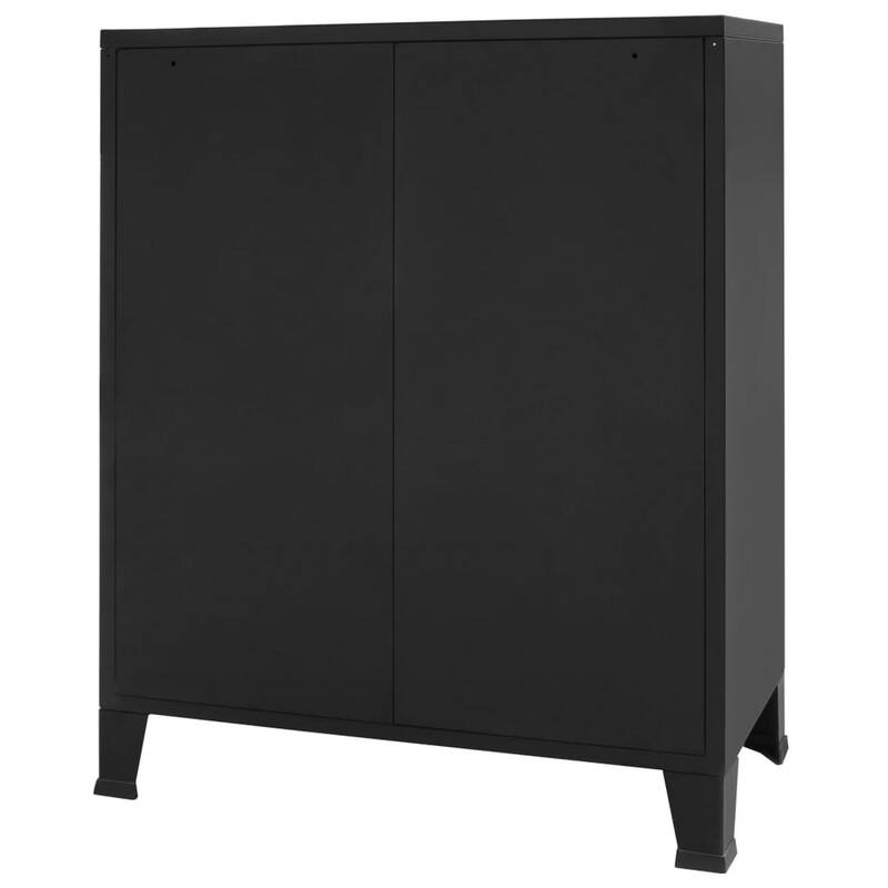 Storage Tall Dresser Chest, 4 Spacious Drawers, Black Metal Frame