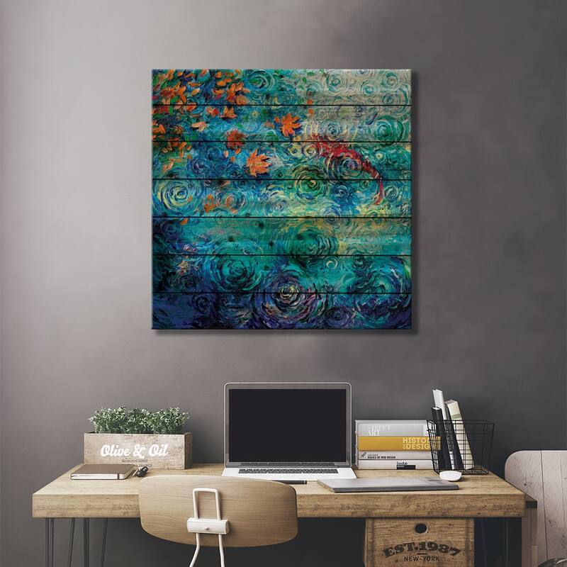 Green River Sockeye Print On Wood by Iris Scott - Multi-Color