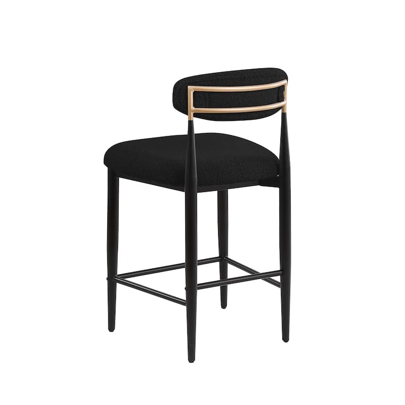 Morden Fort Modern Armless Boucle Bar Chairs(Set of 4)
