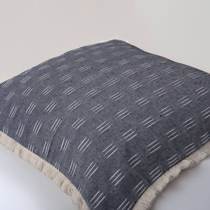 Rizzy Home Drop Stitched Woven Throw Pillow - Polyester - Blue