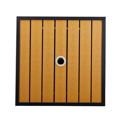 Patio 22 in. Wicker Coffee Side Table with Umbrella Hole