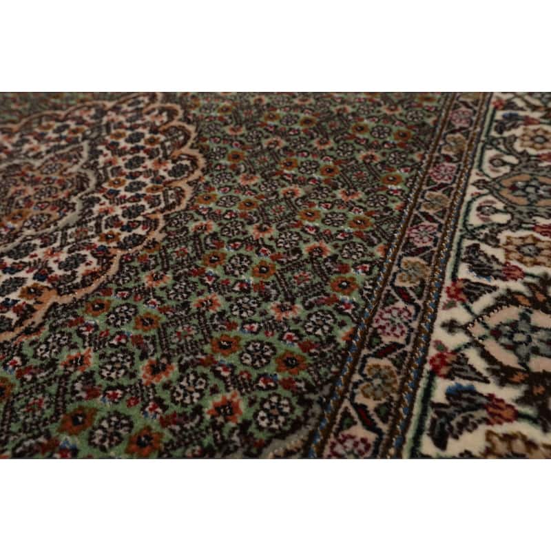 2'9''x13 Runner Hand Knotted Wool Green Traditional 300 KPSI Rug - 2' 9'' x 13'