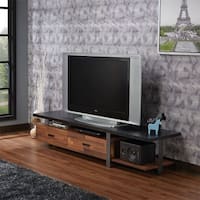 Vintage wood TV storage farmhouse TV benches with walnut and black ...