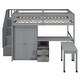 preview thumbnail 11 of 55, Multifunctional Loft Bed with Stairs,Bookshelf,Drawers,Desk & Wardrobe,Full Size for Bedroom