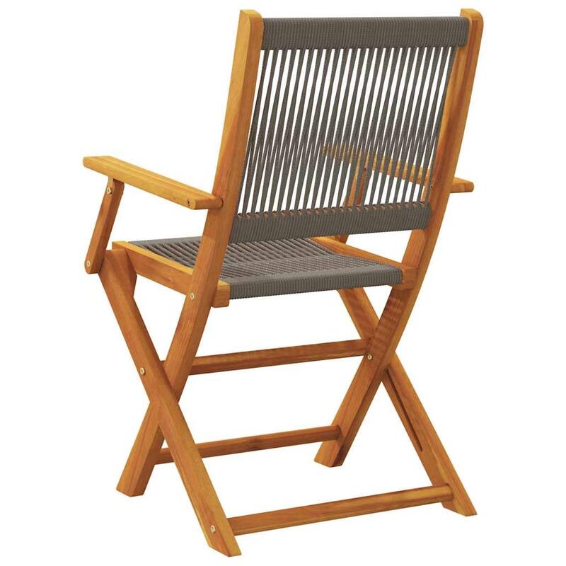vidaXL Folding Patio Chairs Outdoor Garden Seating Furniture Solid Wood Acacia - 22.4 x 21.3 x 35.8