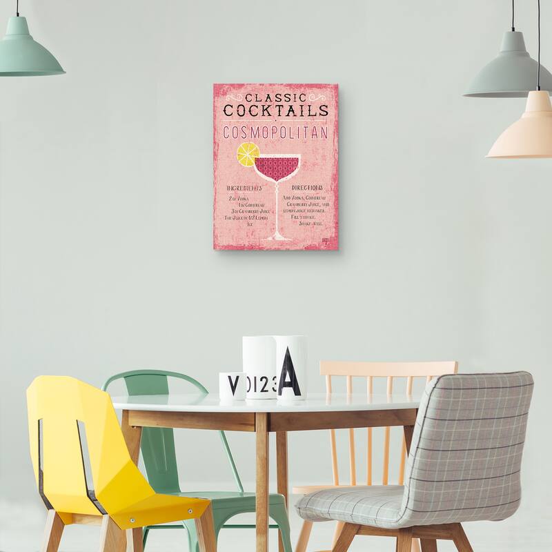Classic Cocktails Cosmopolitan Pink Canvas Art Print