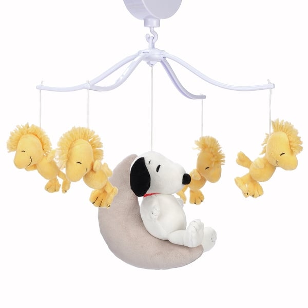 slide 2 of 7, Bedtime Originals Snoopy Love Musical Baby Crib Mobile Soother Toy