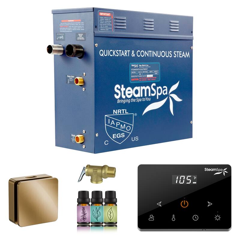 Oasis Series 7500-Watts Steam Generator with Continuous Steam Plus Fully Wireless Handheld Control - Gold