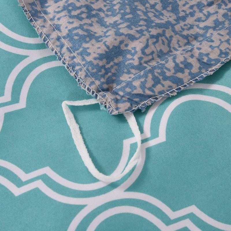 3 Piece Stripe Boho Duvet Cover Set with Zipper Ties