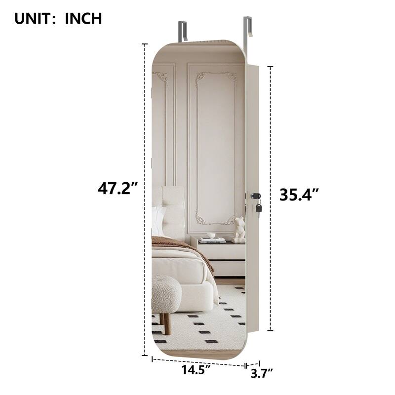 Jewelry Cabinet Armoire with Full Length Mirror
