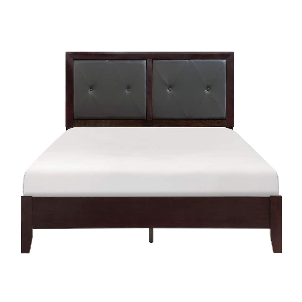 Contemporary Espresso Finish Panel Bed 1pc