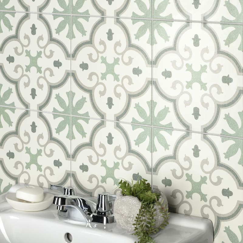 Merola Tile Monteca Green 9-3/4" x 9-3/4" Porcelain Floor and Wall Tile