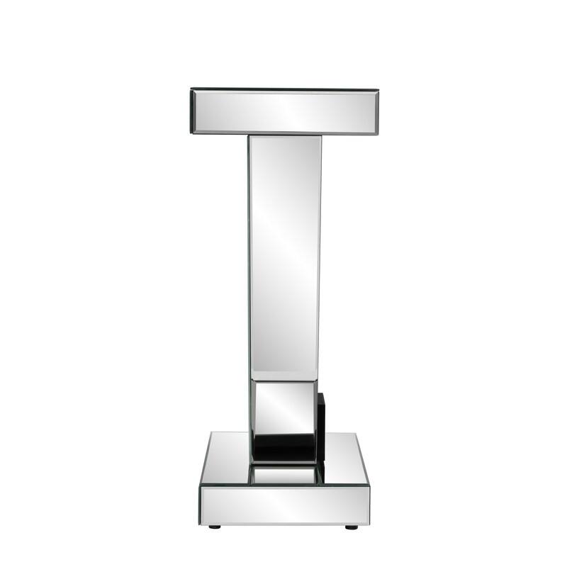 V-Shaped Frame Mirrored Console Table With Sparkling Crystal Accents