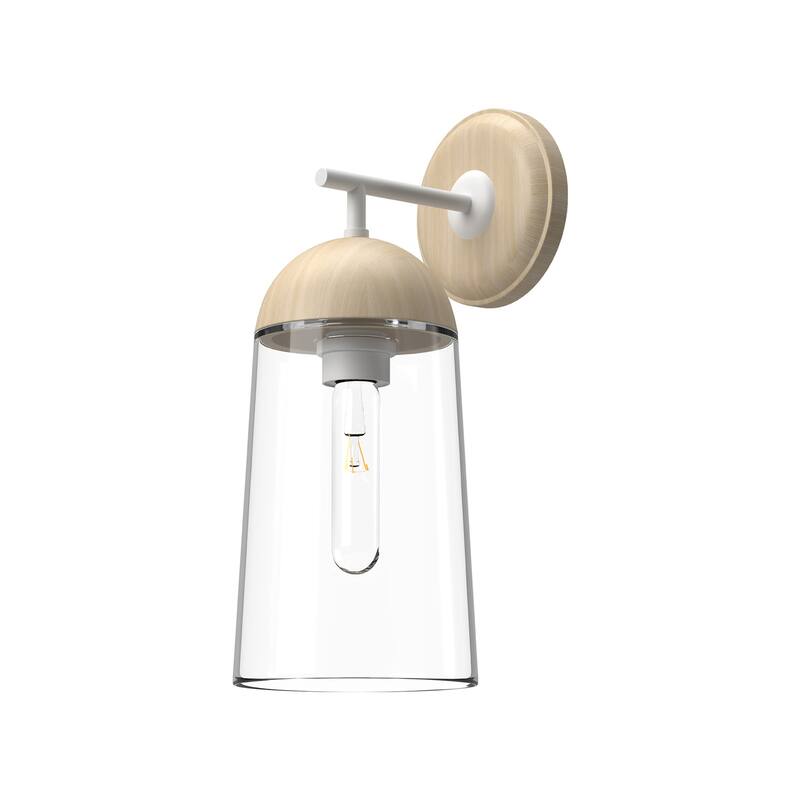 Alora Lighting WV542007 Emil 15" Tall Wall Sconce - White / White Oak