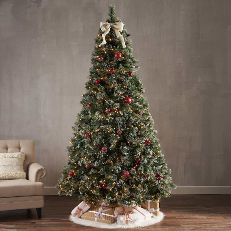 9' Cashmere and Snow Bristle Mixed Tree with 105 Pine Cones and 1200Clear Lights-UL,2317tips