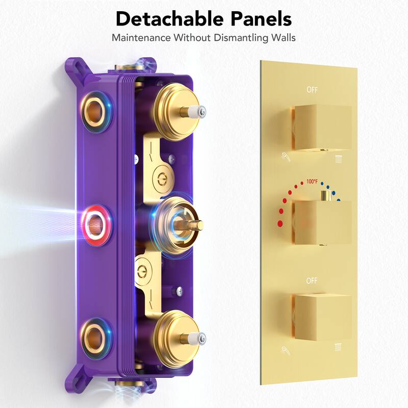 EVERSTEIN Dual Shower System 12" Rain Shower Head with High Pressure Handheld Sprays