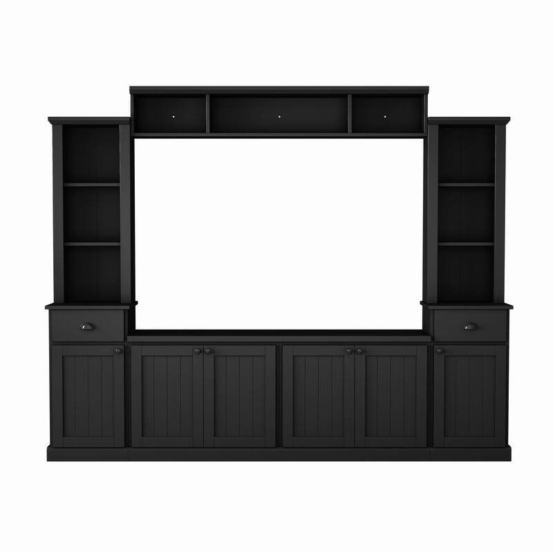 Modern 4-Piece Entertainment Wall Unit Set, Large TV Stand Media Console for TVs Up to 75"